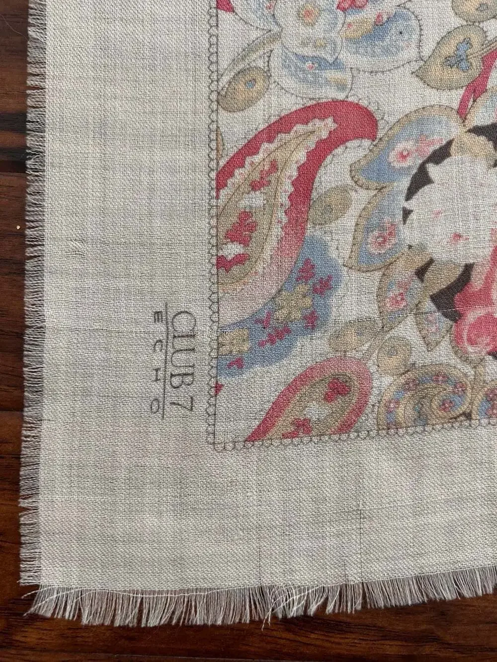 Vintage Club 7 Echo Paisley Floral Print Square Scarf, approx. 36”